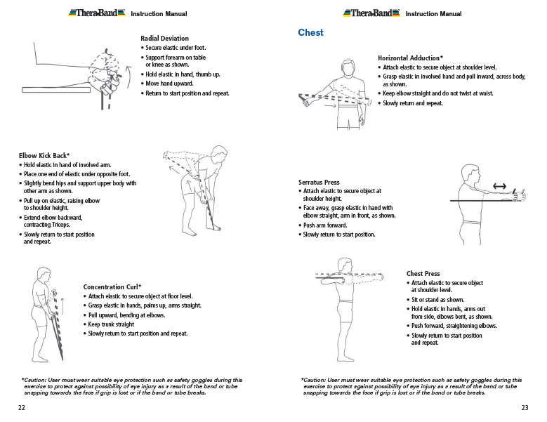 Theraband Exercise Information for Patients and Consumers Page 22-23 Arms and Chest Exercises